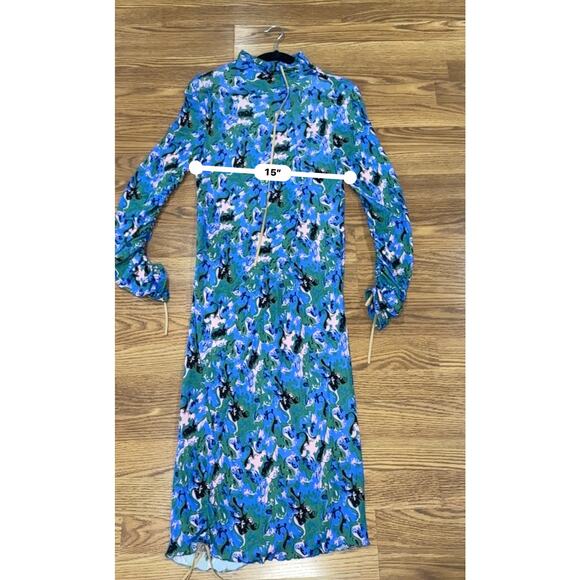 Marni viscose Blue Floral  Print Bodycon Dress size 40 / US 8 - Picture 9 of 16